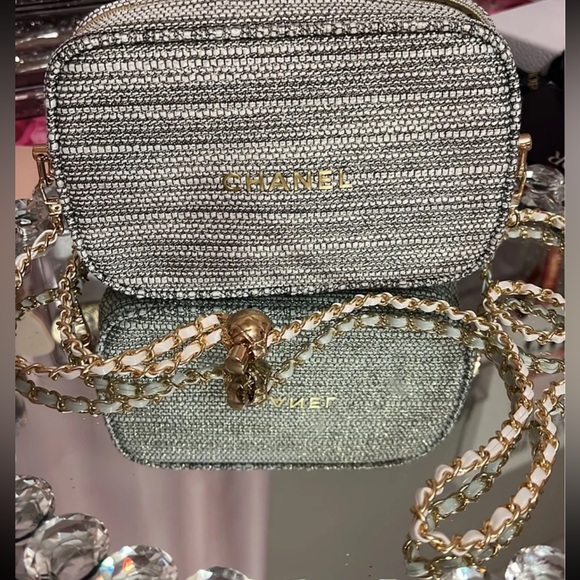 CHANEL Other - 🧁🧁🧁Chanel Cosmetic Bag with Braided Chain And Hardware Attached! Adjusta…